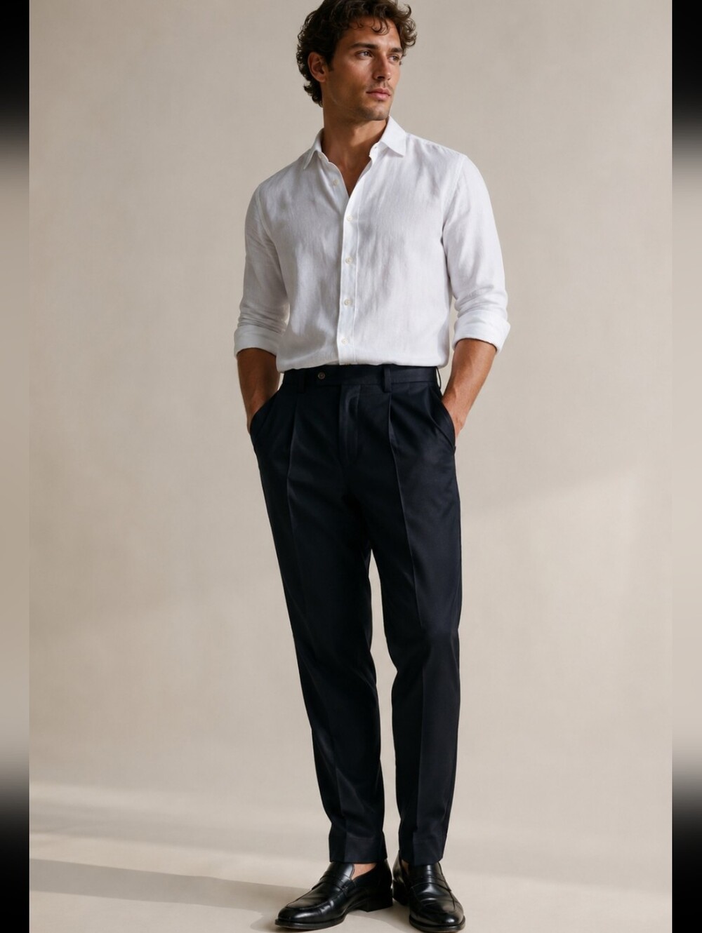 Tommy Bahama Black 100% Silk Relax Fit Pleated Dress Pants Sz 36